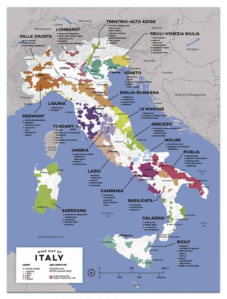 Bản đồ rượu vang Ý