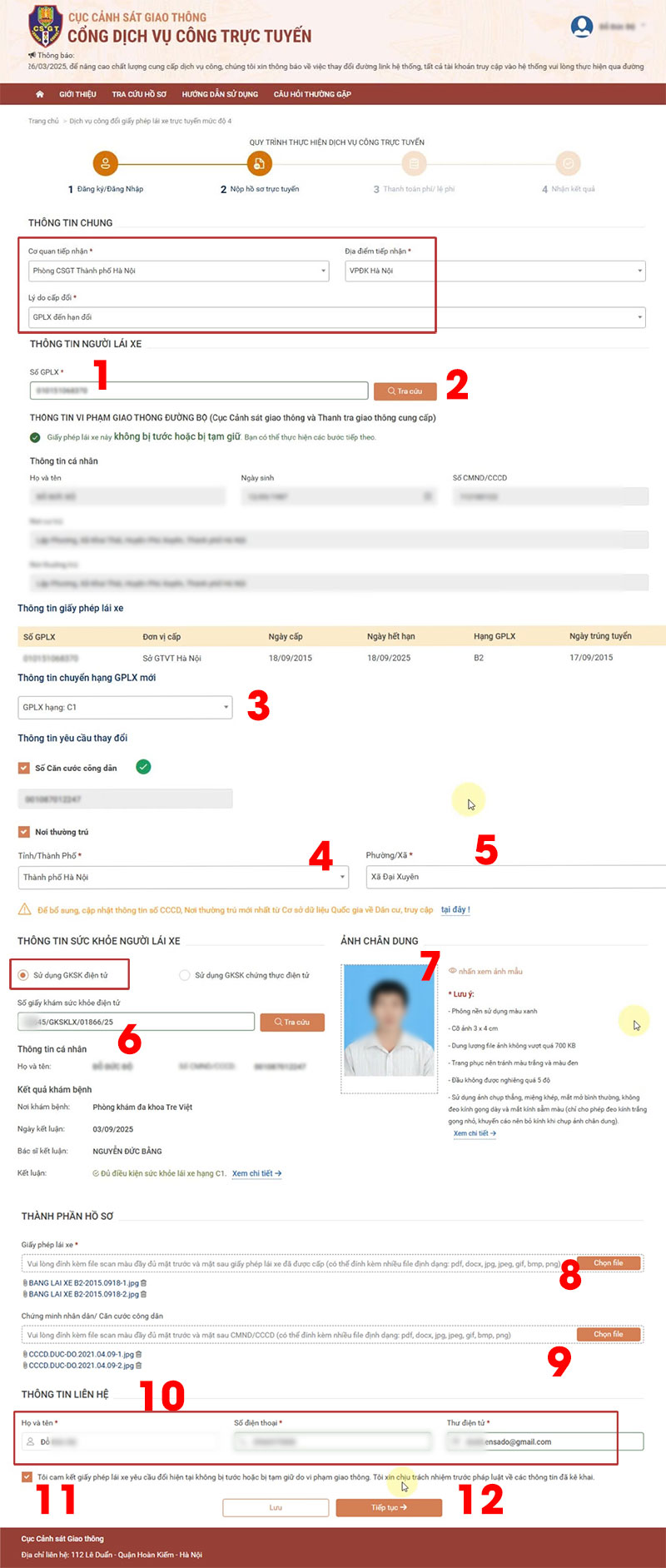 Đổi Giấy Phép Lái Xe Ô Tô Online
