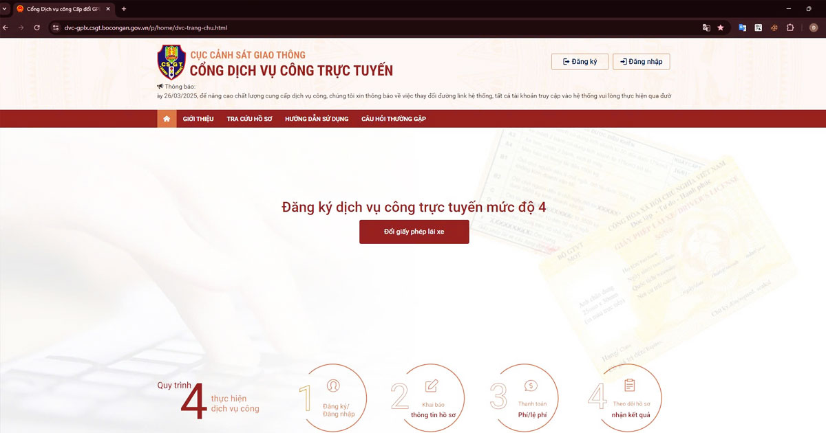 Đổi Giấy Phép Lái Xe Ô Tô Online