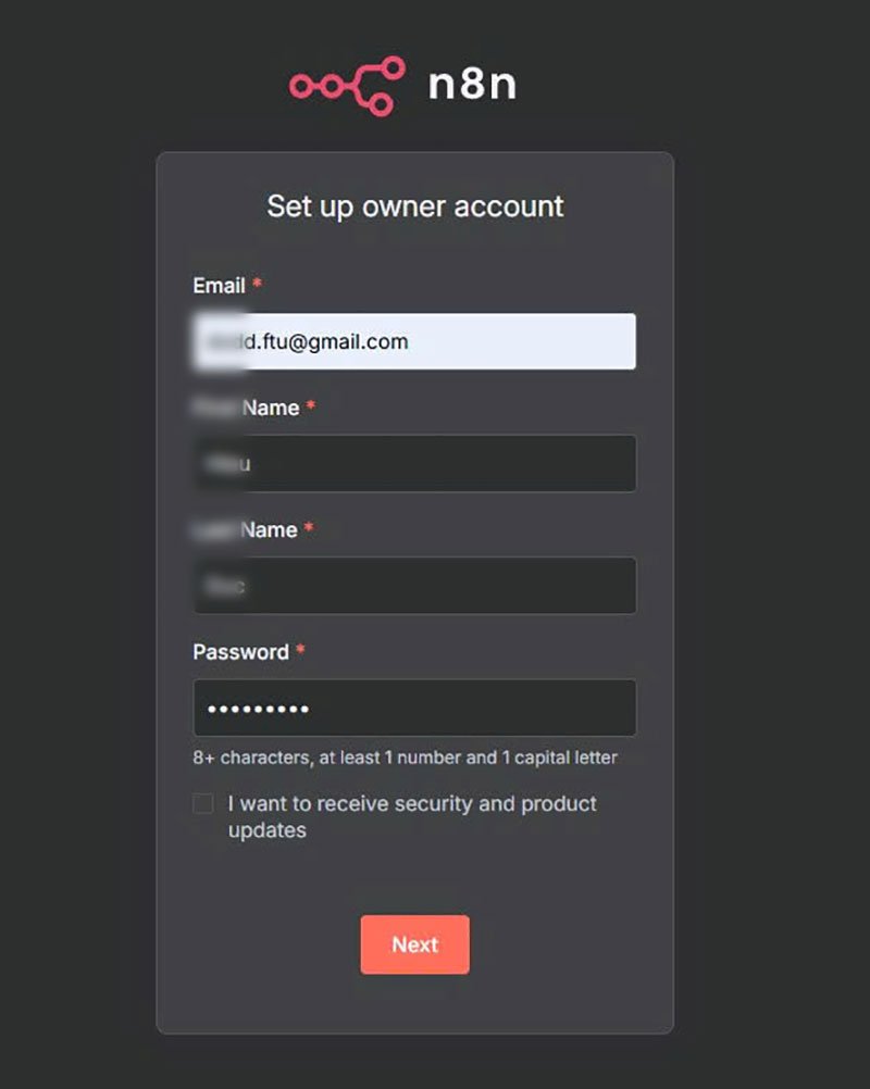 Cài Đặt N8N Đăng ký tài khoản