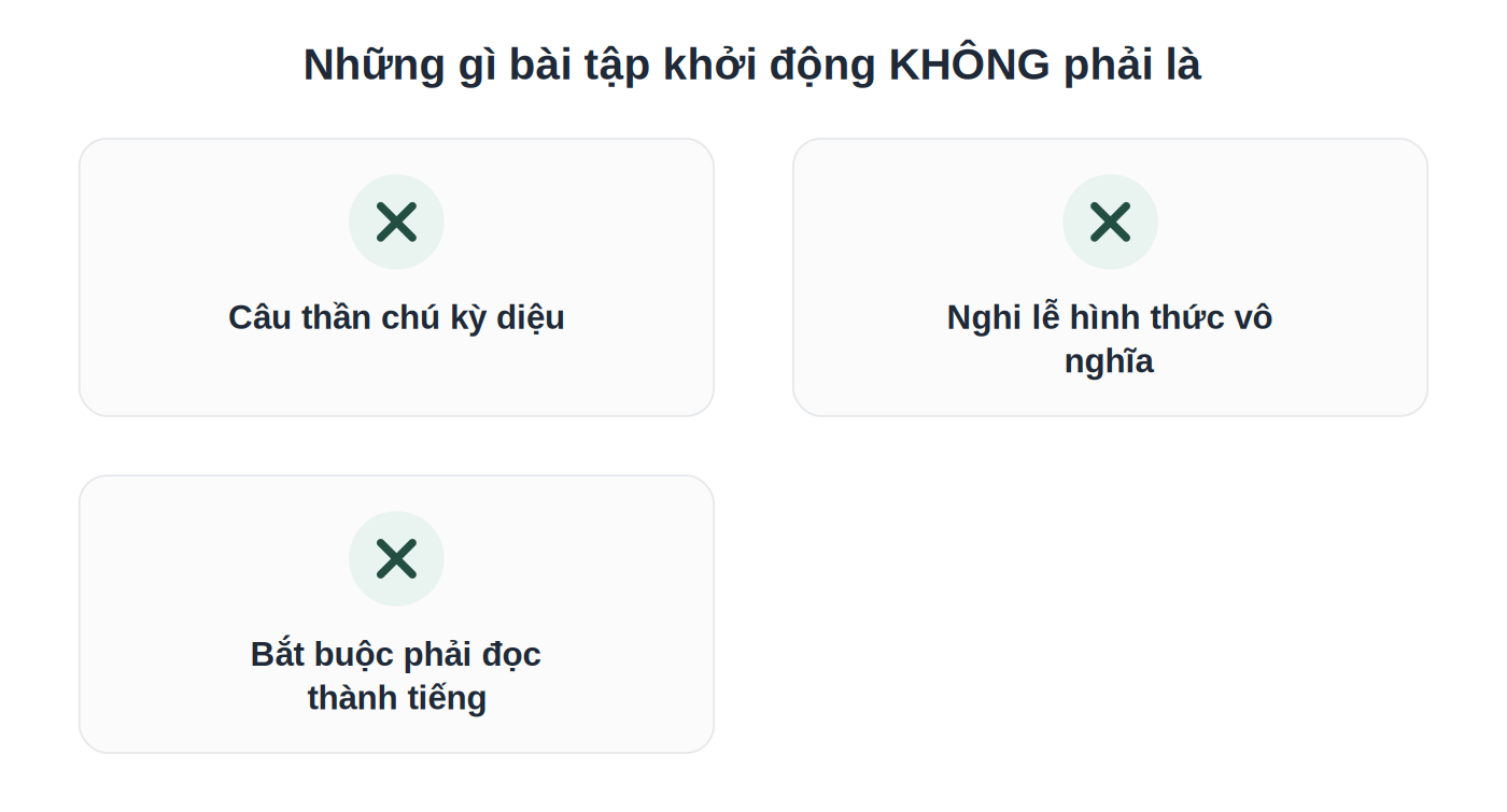 3 điều bài tập khởi động không phải là