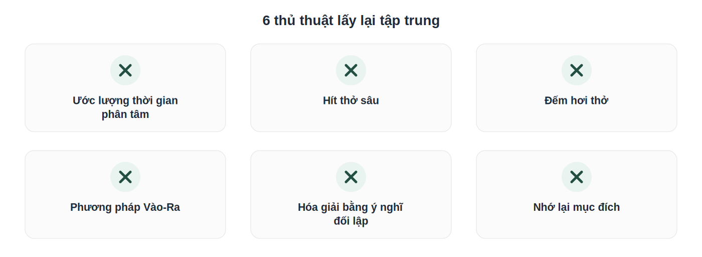 6 thủ thuật lấy lại tập trung khi thiền