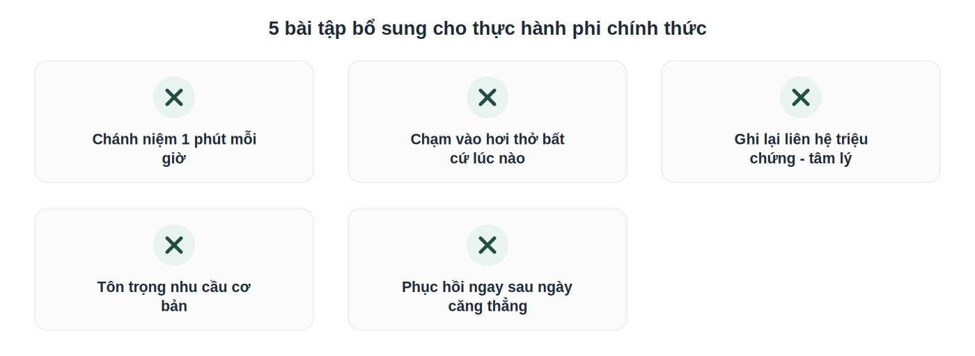 5 bài tập bổ sung cho thực hành chánh niệm phi chính thức