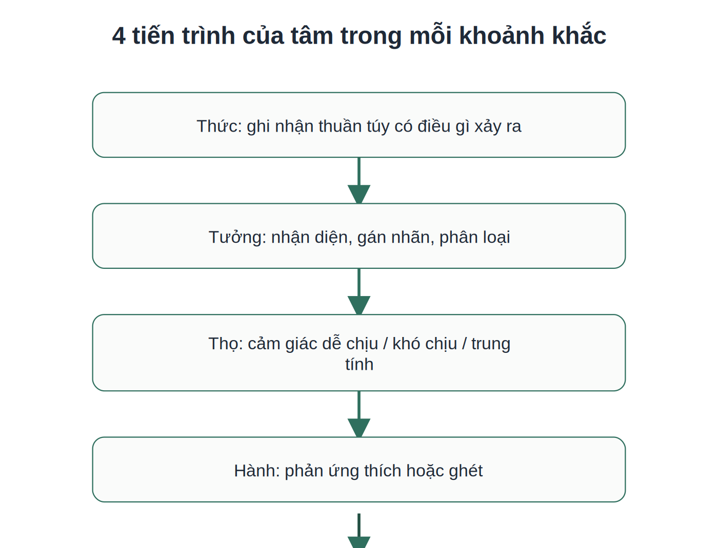 Sơ đồ 4 tiến trình của tâm: Thức - Tưởng - Thọ - Hành