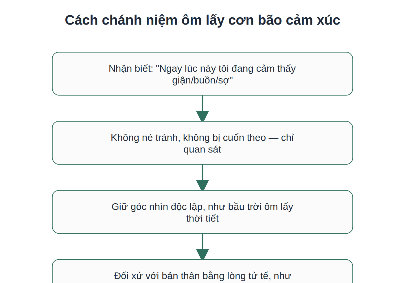 4 bước chánh niệm ôm lấy cơn bão cảm xúc đau khổ