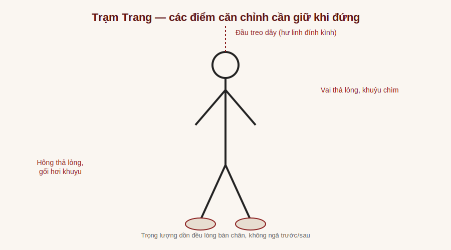 Sơ đồ các điểm căn chỉnh khi đứng Trạm Trang